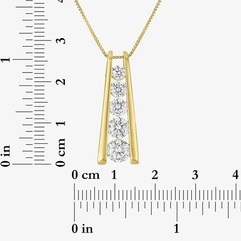 (G-H, Si2-I1) Womens 2 CT. T.W. Lab Grown White Diamond 10K Gold 18 Inch Pendant Necklace