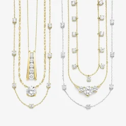 (G-H, Si2-I1) Womens 2 CT. T.W. Lab Grown White Diamond 10K Gold 18 Inch Pendant Necklace