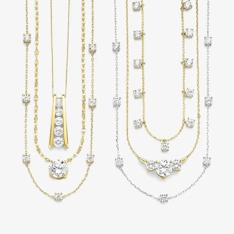 (G-H, Si2-I1) Womens 2 CT. T.W. Lab Grown White Diamond 10K Gold 18 Inch Pendant Necklace