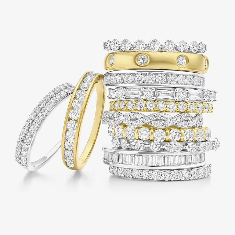 (G-H / Si2-I1) Womens 1/3 CT. T.W. Lab Grown White Diamond 10K Gold Delicate Wedding Band