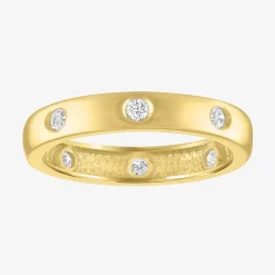 (G-H / Si2-I1) Womens 1/3 CT. T.W. Lab Grown White Diamond 10K Gold Delicate Wedding Band