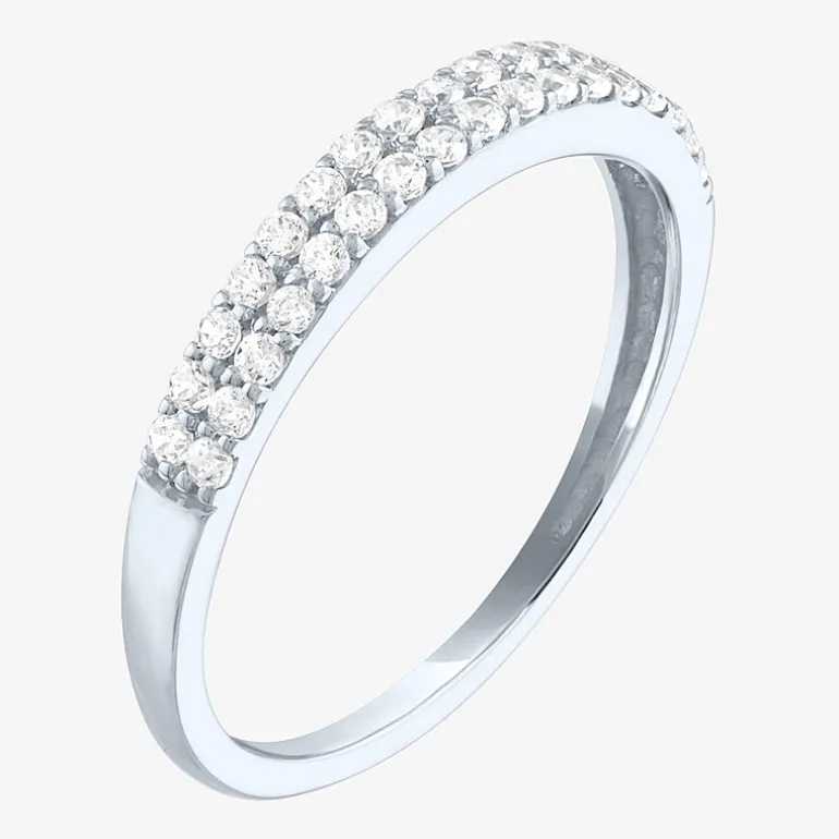 (G-H / Si2-I1) Womens 1/3 CT. T.W. Lab Grown White Diamond 10K Gold Anniversary Wedding Band
