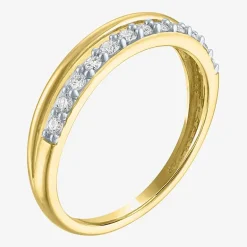 (G-H / Si2-I1) Womens 1/4 CT. T.W. Lab Grown White Diamond 10K Gold Wedding Band