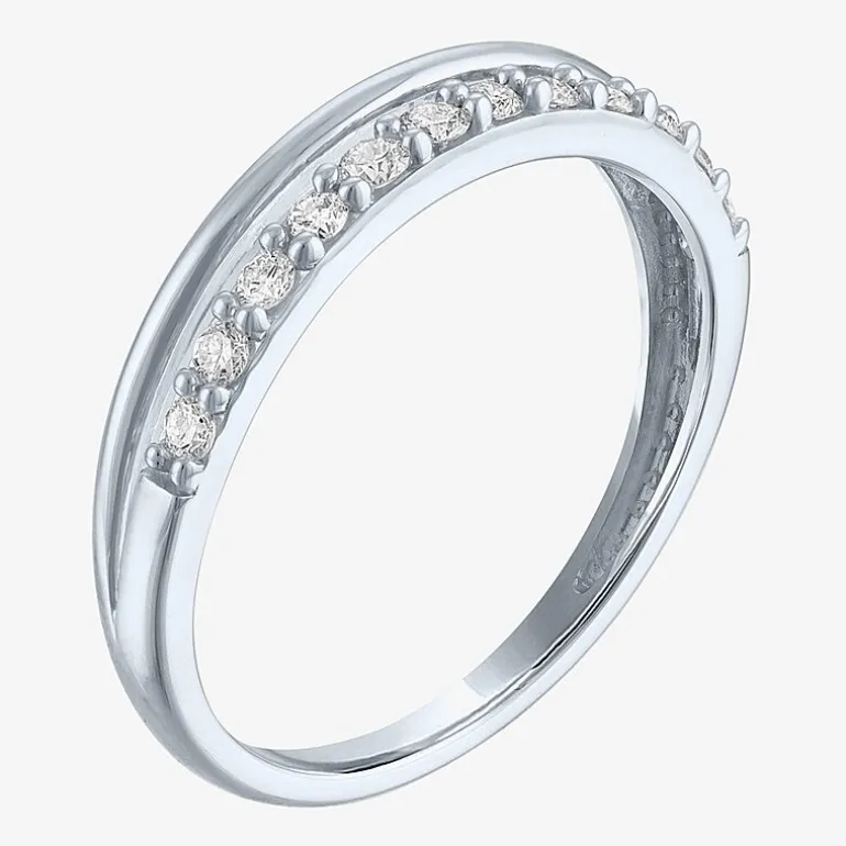 (G-H / Si2-I1) Womens 1/4 CT. T.W. Lab Grown White Diamond 10K Gold Wedding Band