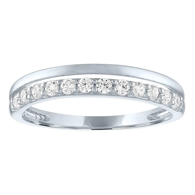(G-H / Si2-I1) Womens 1/4 CT. T.W. Lab Grown White Diamond 10K Gold Wedding Band