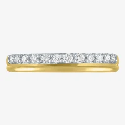 (G-H / Si2-I1) Womens 1/4 CT. T.W. Lab Grown White Diamond 10K Gold Wedding Band