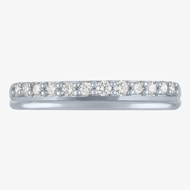 (G-H / Si2-I1) Womens 1/4 CT. T.W. Lab Grown White Diamond 10K Gold Wedding Band