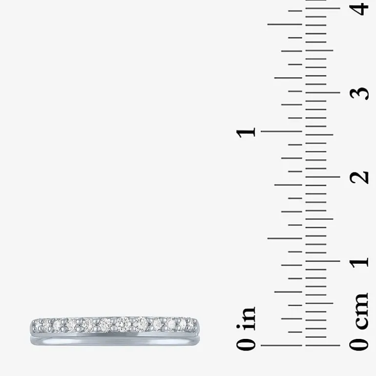 (G-H / Si2-I1) Womens 1/4 CT. T.W. Lab Grown White Diamond 10K Gold Wedding Band