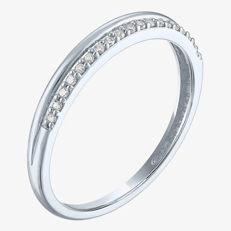 (G-H / Si2-I1) Womens 1/10 CT. T.W. Lab Grown White Diamond 10K Gold Wedding Band