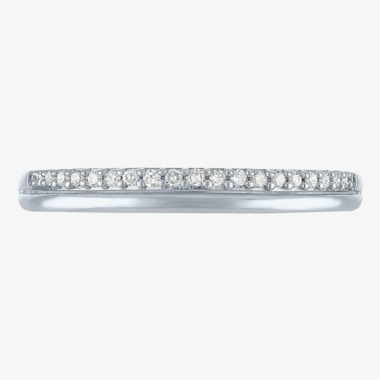 (G-H / Si2-I1) Womens 1/10 CT. T.W. Lab Grown White Diamond 10K Gold Wedding Band