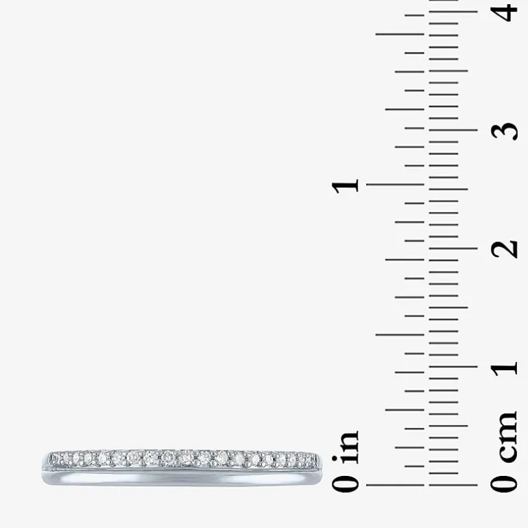 (G-H / Si2-I1) Womens 1/10 CT. T.W. Lab Grown White Diamond 10K Gold Wedding Band