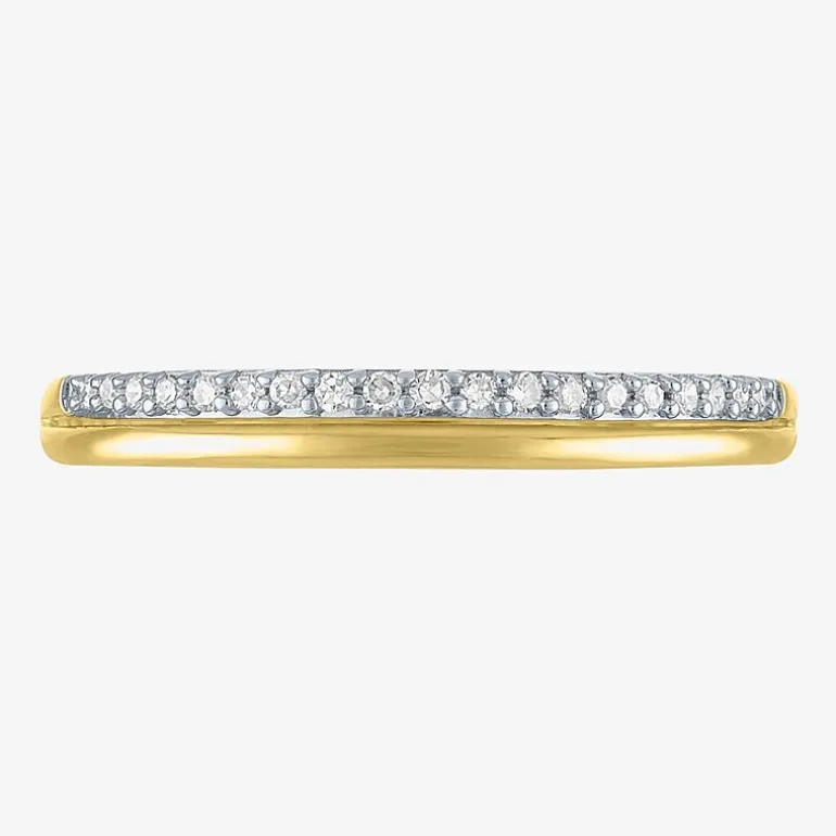 (G-H / Si2-I1) Womens 1/10 CT. T.W. Lab Grown White Diamond 10K Gold Wedding Band