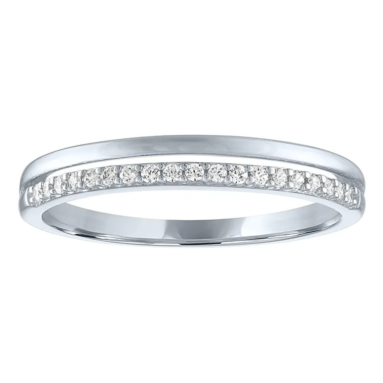(G-H / Si2-I1) Womens 1/10 CT. T.W. Lab Grown White Diamond 10K Gold Wedding Band