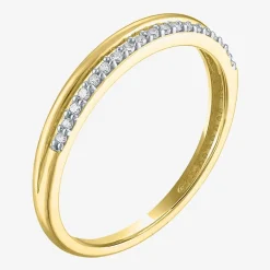 (G-H / Si2-I1) Womens 1/10 CT. T.W. Lab Grown White Diamond 10K Gold Wedding Band