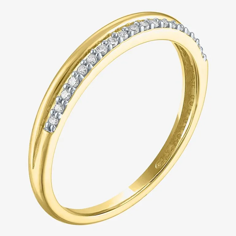 (G-H / Si2-I1) Womens 1/10 CT. T.W. Lab Grown White Diamond 10K Gold Wedding Band