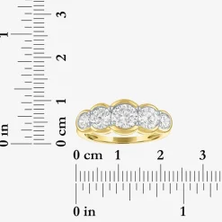 G-H / Si2-I1 Womens 7.5MM 2 CT. T.W. Lab Grown White Diamond 10K Gold 5-Stone Anniversary Band