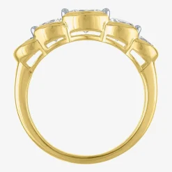 G-H / Si2-I1 Womens 7.5MM 2 CT. T.W. Lab Grown White Diamond 10K Gold 5-Stone Anniversary Band