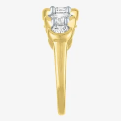 G-H / Si2-I1 Womens 7.5MM 2 CT. T.W. Lab Grown White Diamond 10K Gold 5-Stone Anniversary Band