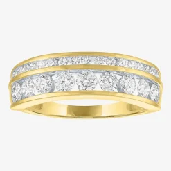 (G-H / Si-I1)) Womens 6.5MM 1 CT. T.W. Lab Grown White Diamond 10K Gold Anniversary Wedding Band