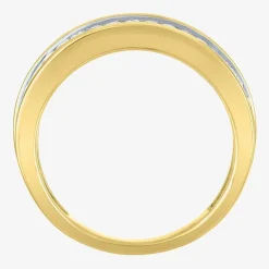 (G-H / Si-I1)) Womens 6.5MM 1 CT. T.W. Lab Grown White Diamond 10K Gold Anniversary Wedding Band