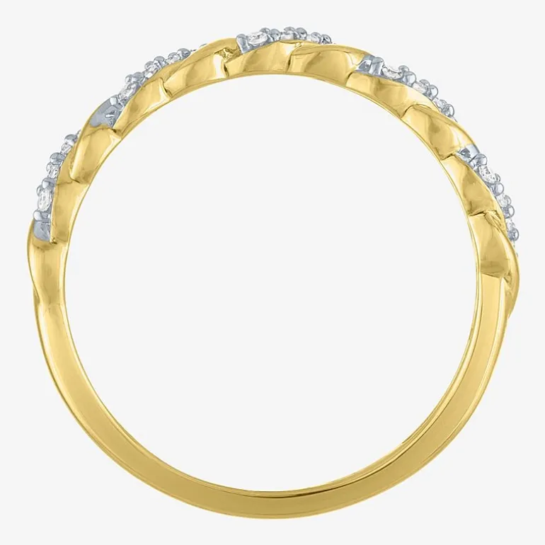 (G-H / Si2-I1) Womens 3MM 1/10 CT. T.W. Lab Grown White Diamond 10K Gold Anniversary Wedding Band