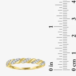 (G-H / Si2-I1) Womens 3MM 1/10 CT. T.W. Lab Grown White Diamond 10K Gold Anniversary Wedding Band
