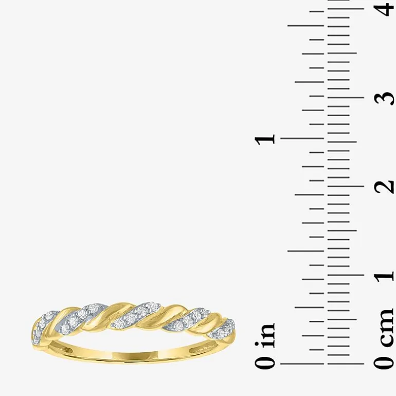 (G-H / Si2-I1) Womens 3MM 1/10 CT. T.W. Lab Grown White Diamond 10K Gold Anniversary Wedding Band