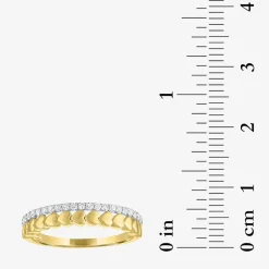 (G-H/ Si2-I1) Womens 2MM 1/6 CT. T.W. Lab Grown White Diamond 10K Gold Heart Anniversary Wedding Band