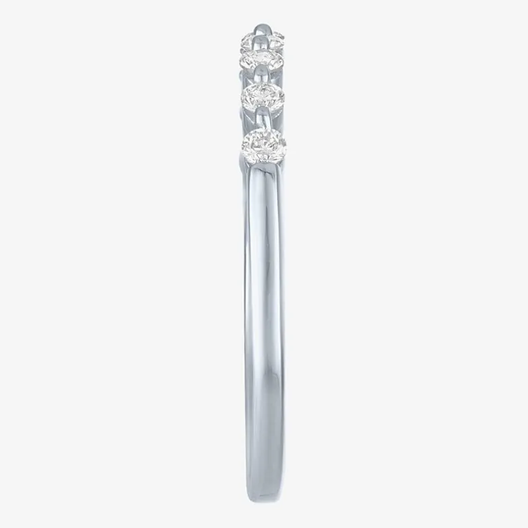 (G-H / Si2-I1) Womens 2MM 1/4 CT. T.W. Lab Grown White Diamond 10K Gold Wedding Band