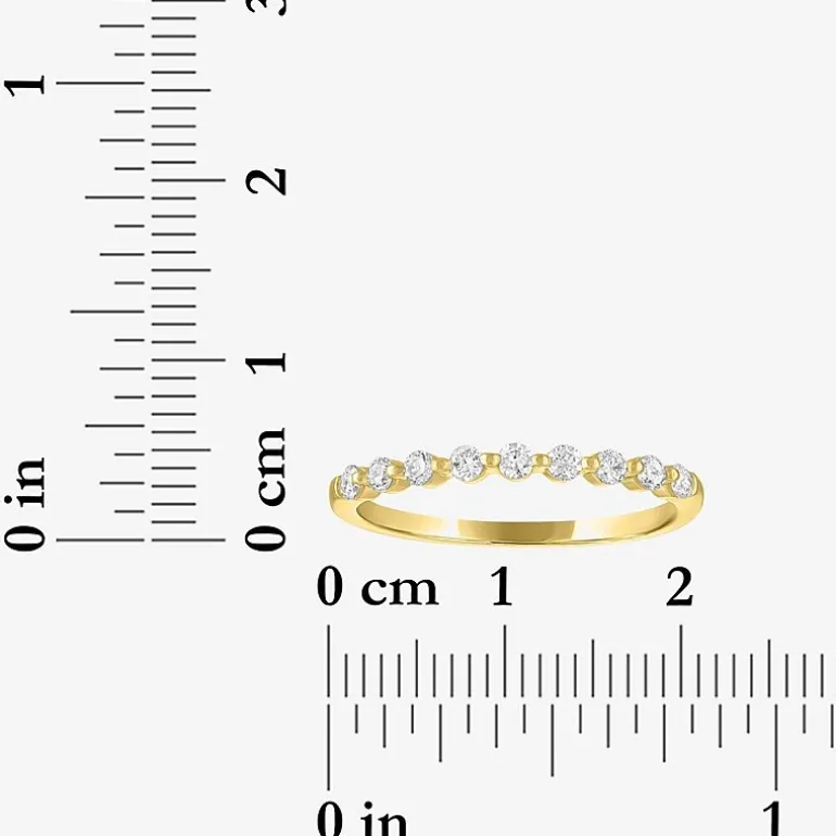 (G-H / Si2-I1) Womens 2MM 1/4 CT. T.W. Lab Grown White Diamond 10K Gold Wedding Band