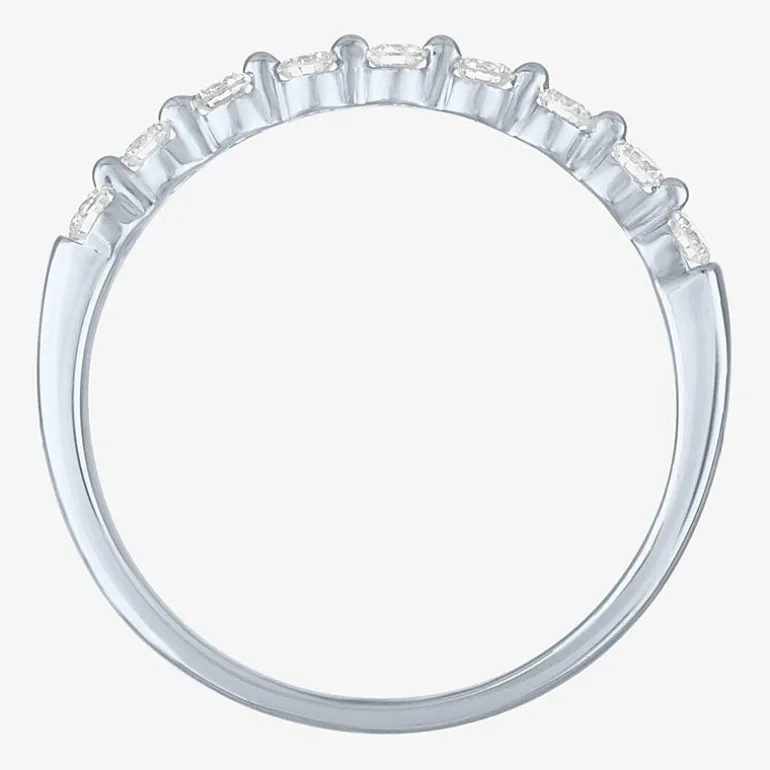 (G-H / Si2-I1) Womens 2MM 1/4 CT. T.W. Lab Grown White Diamond 10K Gold Wedding Band