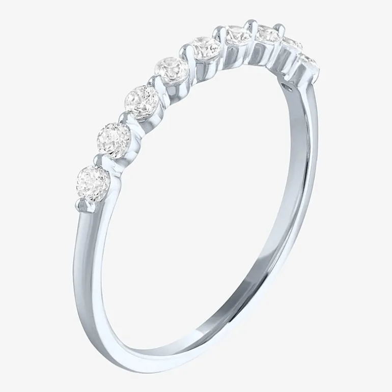 (G-H / Si2-I1) Womens 2MM 1/4 CT. T.W. Lab Grown White Diamond 10K Gold Wedding Band