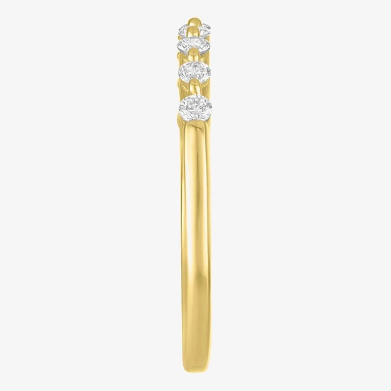 (G-H / Si2-I1) Womens 2MM 1/4 CT. T.W. Lab Grown White Diamond 10K Gold Wedding Band