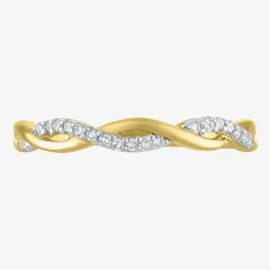 (G-H / Si2-I1) Womens 3MM 1/10 CT. T.W. Lab Grown White Diamond 10K Gold Wedding Band