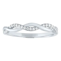 (G-H / Si2-I1) Womens 3MM 1/10 CT. T.W. Lab Grown White Diamond 10K Gold Wedding Band