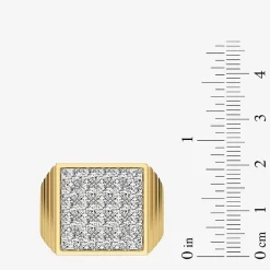 (G-H / Si2) Mens 3 CT. T.W. Lab Grown White Diamond 14K Gold Over Silver Fashion Ring