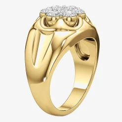 (G-H / Si2) Mens 1 3/4 CT. T.W. Lab Grown White Diamond 14K Gold Over Silver Fashion Ring