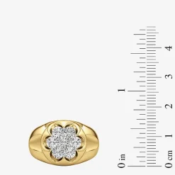 (G-H / Si2) Mens 1 3/4 CT. T.W. Lab Grown White Diamond 14K Gold Over Silver Fashion Ring