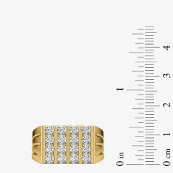 (G-H / Si2) Mens 2 1/2 CT. T.W. Lab Grown White Diamond 14K Gold Over Silver Fashion Ring