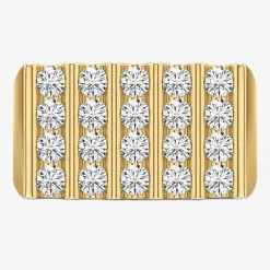 (G-H / Si2) Mens 3 CT. T.W. Lab Grown White Diamond 14K Gold Over Silver Fashion Ring