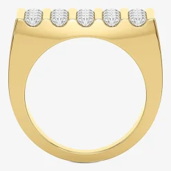 (G-H / Si2) Mens 3 CT. T.W. Lab Grown White Diamond 14K Gold Over Silver Fashion Ring