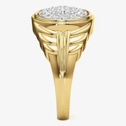 (G-H / Si2) Mens 3 CT. T.W. Lab Grown White Diamond 14K Gold Over Silver Fashion Ring