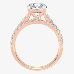 (G-H / Si1-Si2) Womens 4 CT. T.W. Lab Grown White Diamond 14K Gold Round Side Stone Bridal Set