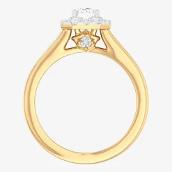 (G-H/SI1-SI2) Womens 1 CT. T.W. Lab Grown White Diamond 10K Gold Halo Engagement Ring