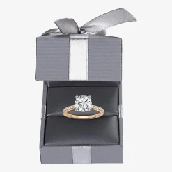 (G-H / Si1-Si2) Womens 2 1/4 CT. T.W. Lab Grown White Diamond 14K Gold Round Side Stone Engagement Ring