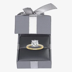 (G-H / Si1-Si2) Womens 2 1/4 CT. T.W. Lab Grown White Diamond 14K Gold Round Side Stone Engagement Ring