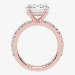 (G-H / Si1-Si2) Womens 2 1/4 CT. T.W. Lab Grown White Diamond 14K Gold Round Side Stone Engagement Ring
