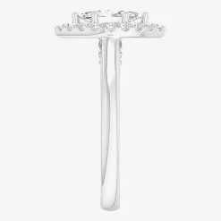 (G-H/SI1-SI2) Womens 1 CT. T.W. Lab Grown White Diamond 10K Gold Marquise Halo Engagement Ring