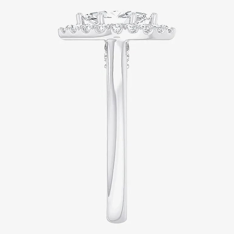 (G-H/SI1-SI2) Womens 1 CT. T.W. Lab Grown White Diamond 10K Gold Marquise Halo Engagement Ring