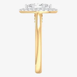 (G-H/SI1-SI2) Womens 1 CT. T.W. Lab Grown White Diamond 10K Gold Marquise Halo Engagement Ring